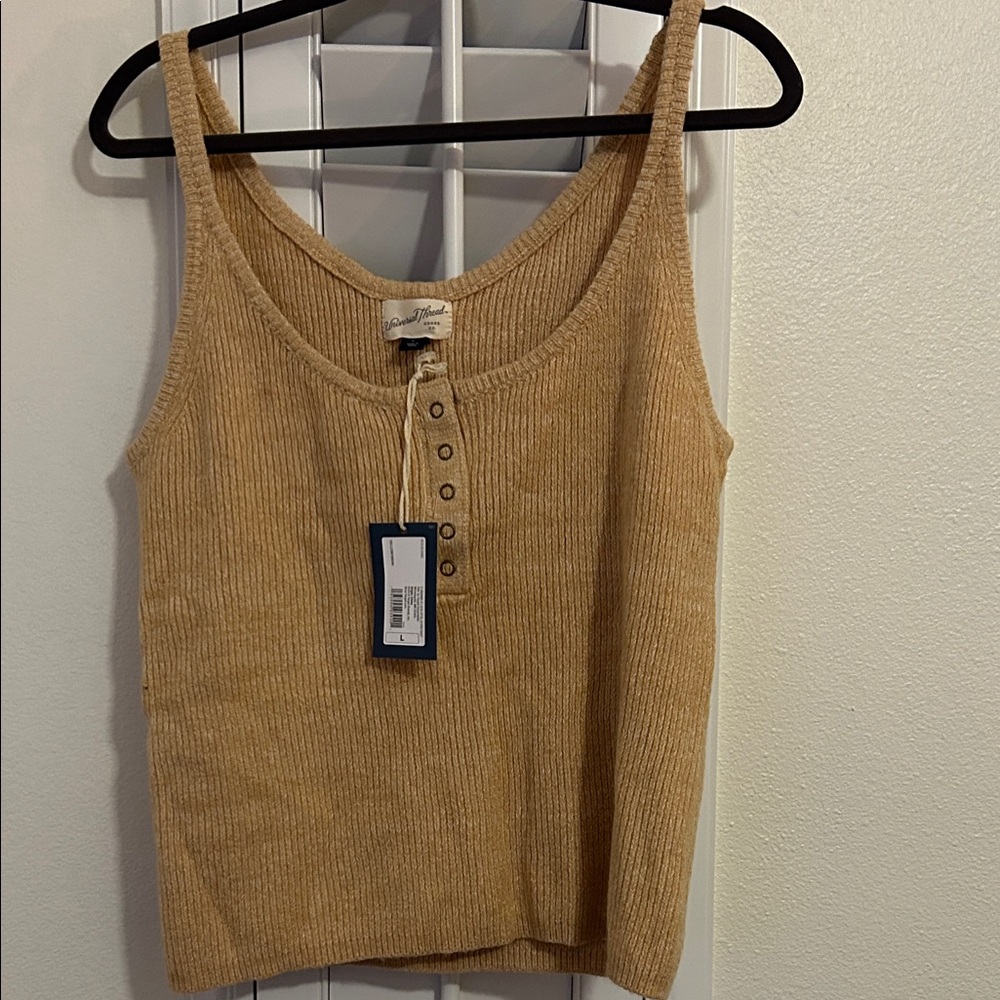 NWT Universal Thread Target Women's Tan Ribbed Tank Top